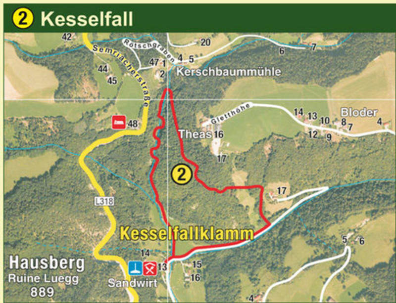 Karte Kesselfall Semriach