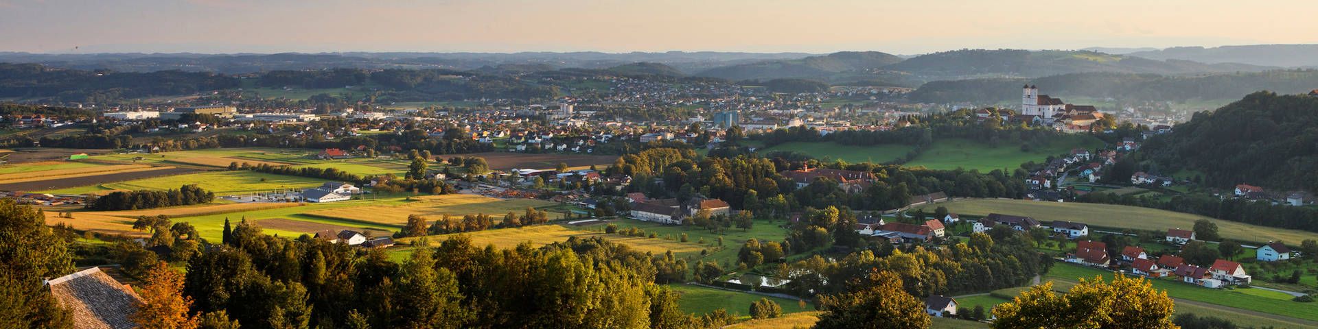Panoramabild über Stadt Weiz