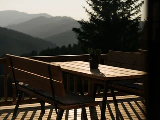 Terrasse bei der Weizerhütte auf der Sommeralm im Naturpark Almenland