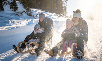 Sled fun in the Nature Park Almenland