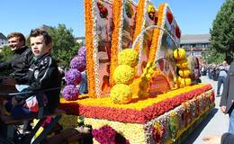 Wagen beim Blumenkorso