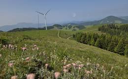 Windrad auf der Sommeralm im Naturpark Almenland