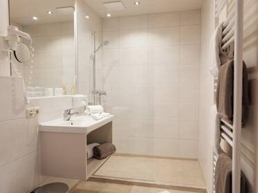 Badezimmer in der Ferienwohnung.