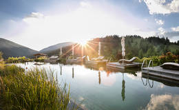 The nature swimming lake at the hotel