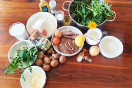 ALMO Teigtascherl mit Löwenzahn Spinat Zutaten