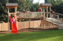 Children playground at the farm apartment