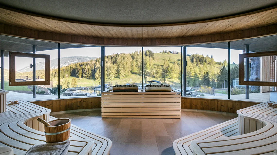 Panoramasauna beim Almwellness Hotel Pierer