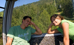 In the rope way at the Schöckl