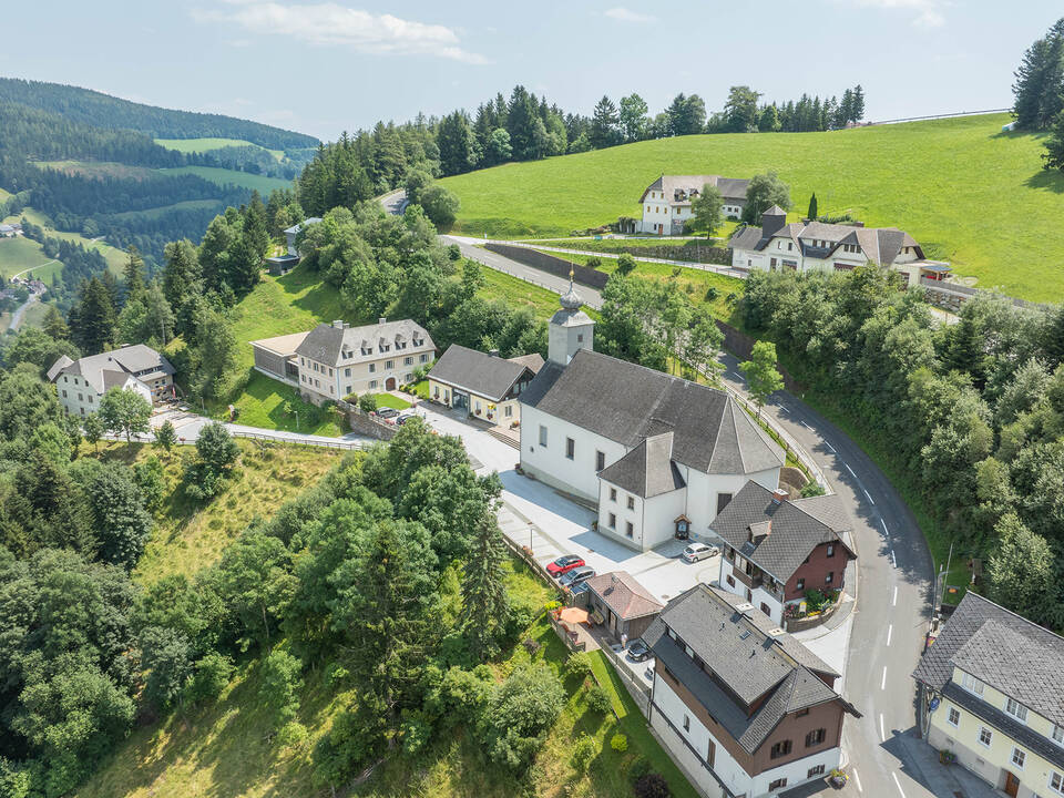 Der Ortsteil Heilbrunn aus der Vogelperspektive.