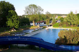 Übersicht über das Becken im Flussbad