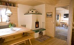Kitchen and oven in the holiday house on the Brandlucken