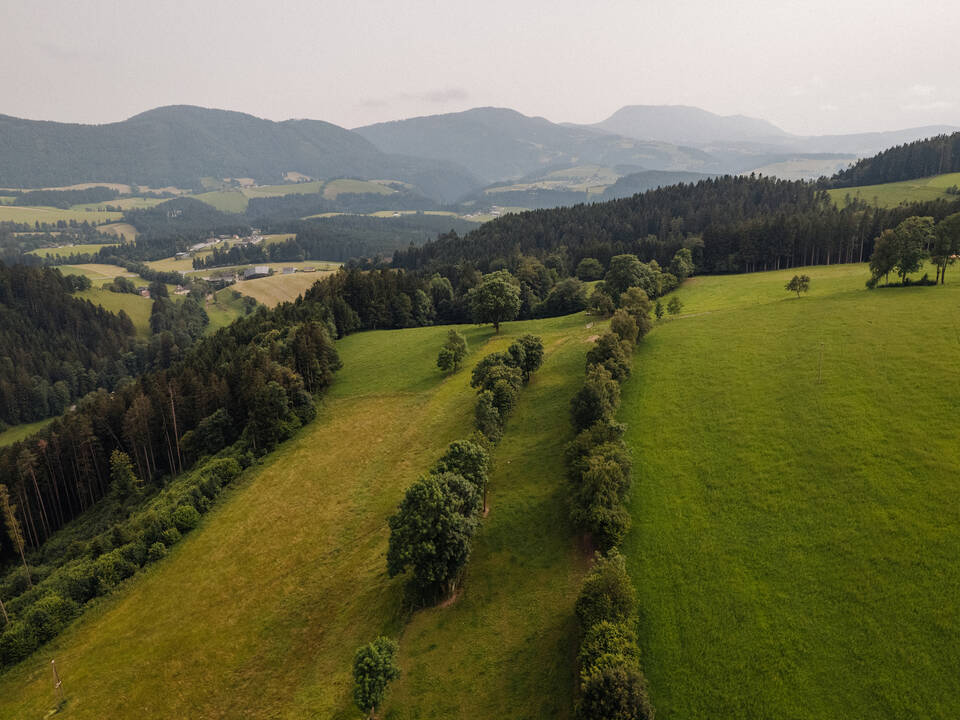 Landschaftsaufnahme Passailer Kessel im Naturpark Almenland.
