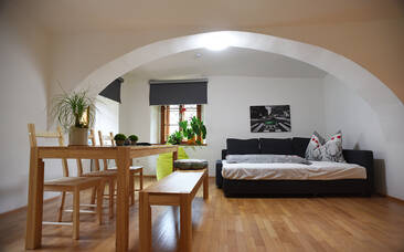 Schlafsofa in der Ferienwohnung Raabklamm