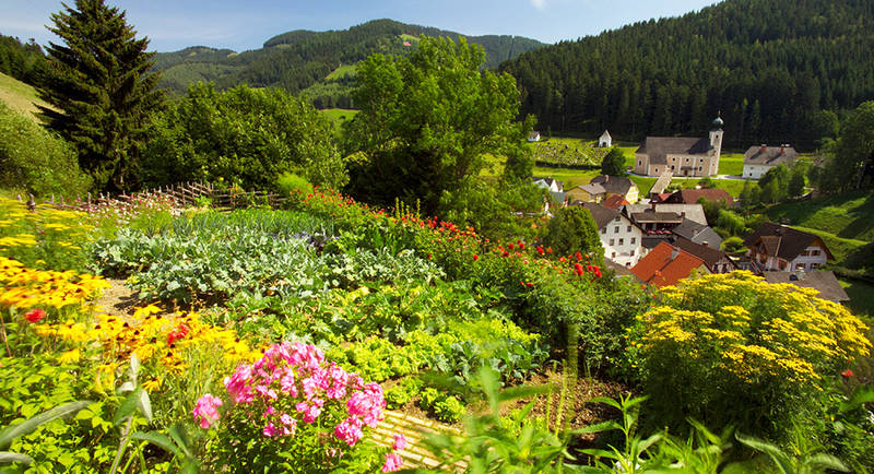 Bauerngarten in Gasen im Naturpark Almenland