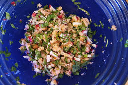 Löwenzahn Lachs Tartar Zubereitung