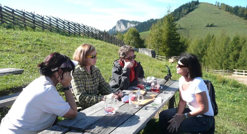 Essen mit Ausblick bei der Tyrnauerhütte