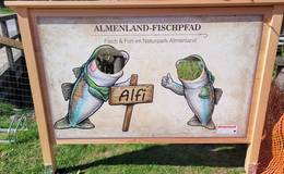 Fotopoint beim Almenland-Fischpfad im Naturpark Almenland.