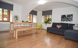 Ess- und Wohnzimmer in der Ferienwohnung Raabklamm