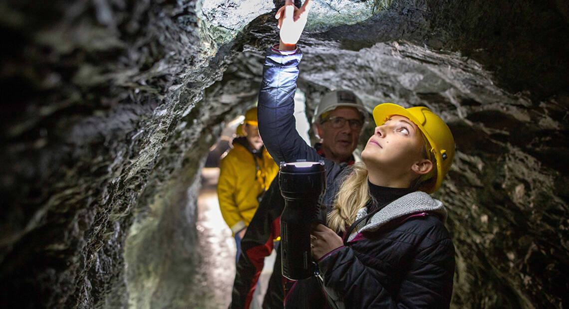 Führung im Schaubergwerk Arzberg im Naturpark Almenland.