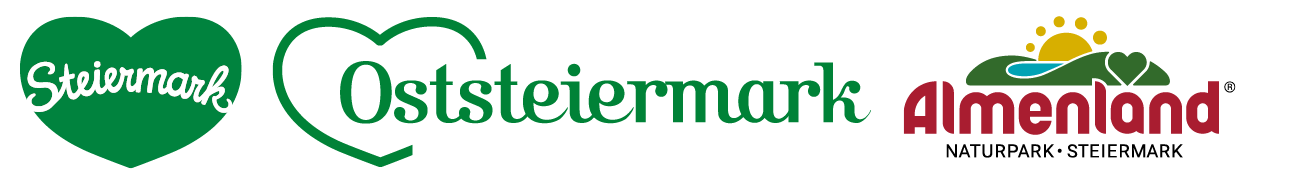 Tourismuslogos vom Naturpark Almenland, Oststeiermark und Steiermark