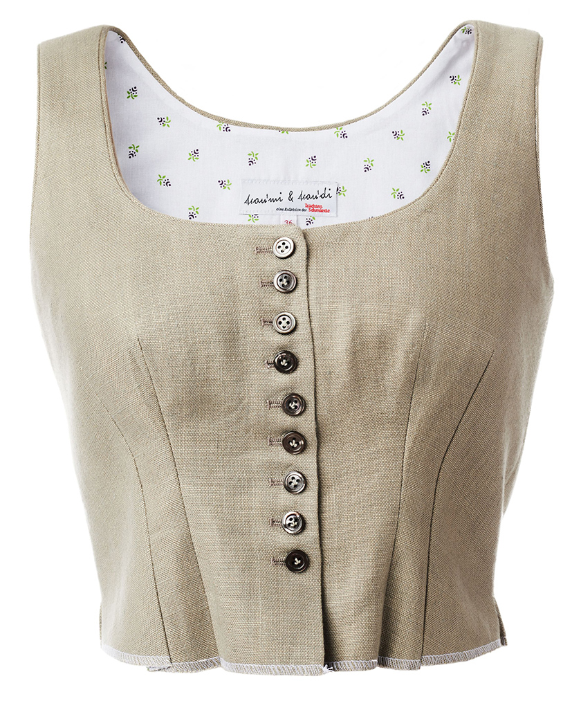 Almenland Dirndl, der Leib in beige