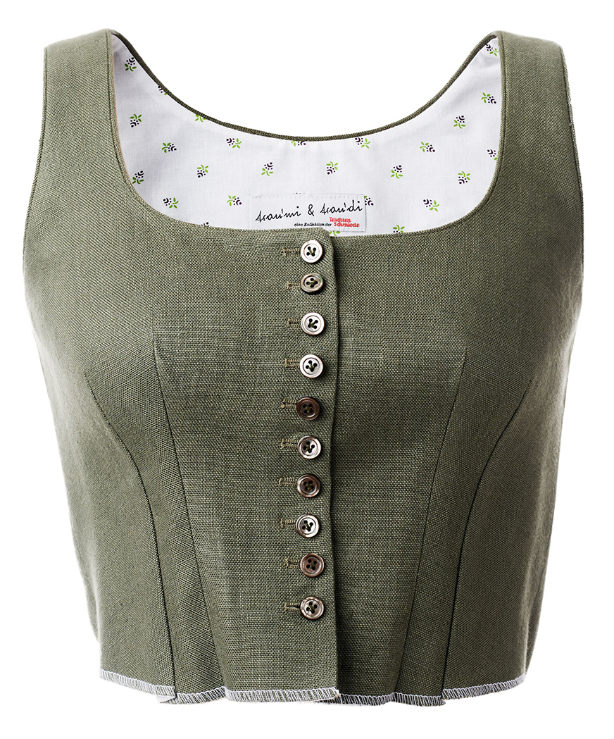 Almenland Dirndl, der Leib in grün