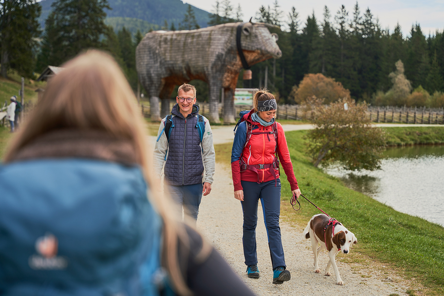 Wanderung mit Hund an der Leine